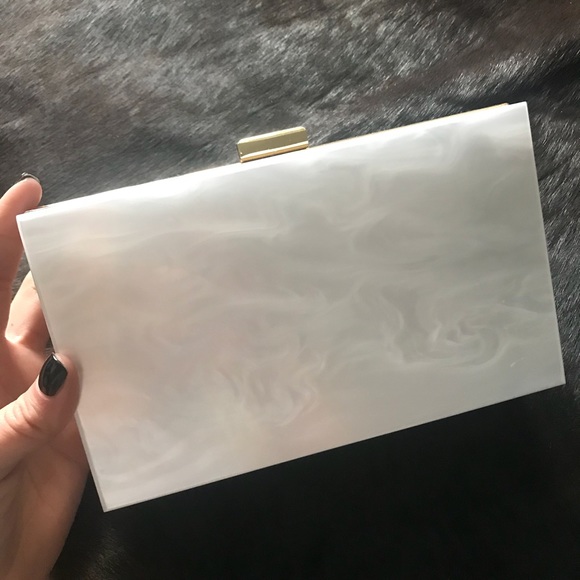 rachel zoe bags box of style acrylic white box clutch poshmark